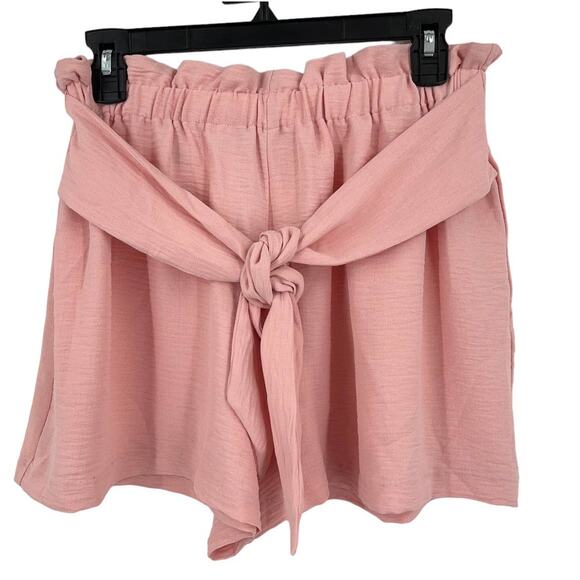 BCBGeneration shorts Tie Waist paper bag peach Medium M - Picture 1 of 3